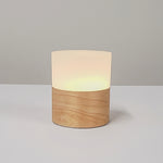 Ola portable lamp with real Birch wood veneer base.